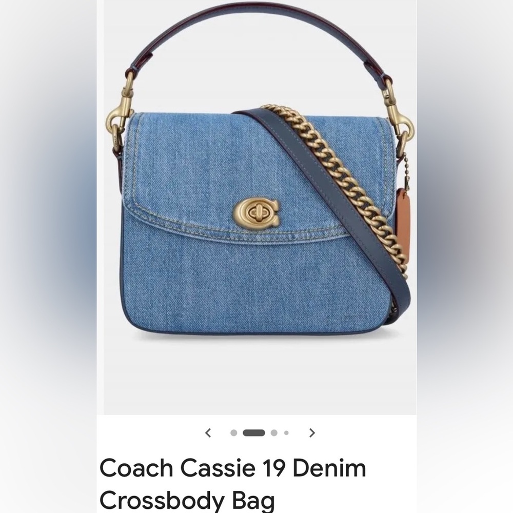 Coach Denim Crossbody Bag with Gold Accents